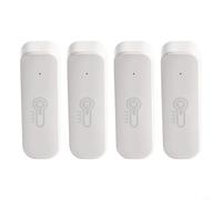 Pour capteur de température et d'humidité WiFi intelligent pour application Tuya, thermomètre hygromètre avec installation flexible pour Alexa pour maison intelligente, blanc (4 pièces)