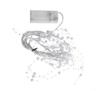 pour chaîne Lumineuse Noël 2M Mode pour clignotant et Fixe (White Pearl) | 2 mètres de longueur, 20 LEDs rouges, piles AA incluses non comprises, mode fixe clignotant