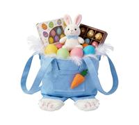 Pour chasser les œufs de Pâques - Totalisateur de lapin 46 x 25 cm, réutilisable pour stocker des bonbons, sac de transport en tissu velours | Accessoire décoration