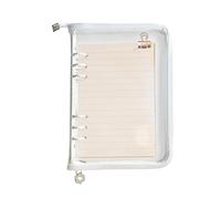 Pour classeur - Protecteur de fermeture éclair transparent à 6 anneaux | Protecteur de coque en PVC | Fermeture décorative pour cahier | Pour cahier rechargeable, document, école, négoci
