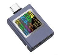 Pour compteur de puissance USB-C 50 V 12 A rotatif pour écran HD pour | Capacité de 50 V 12 A, sortie maximale de 600 W, support PD3.1, écran rotatif, fonction d'arrêt automatique