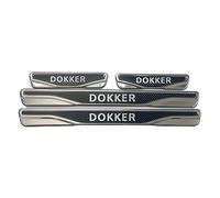 Pour Dacia Duster, Stepway, Sandero, Logan, Dokker, Lodgy Protection Anti-gratignure de seuil de porte en chrome et carbone en acier inoxydable (Dokker)