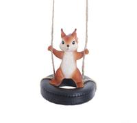 pour décor Jardin Résine Écureuil Pneu 7.8cm pour décor Jardin | Résine pour robuste, résistant aux UV et pluie, pour idéal extérieur toute saison, taille compacte 7.8cm