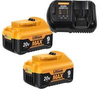 Pour DeWalt 20V MAX, batterie de rechange DCB200, 9000 mAh Li-Ion 21700, compatible avec DCB182/DCB180/DCB181, bleu ciel