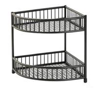 pour étagère Douche Noire 2 Niveaux Stockage pour étagère Douche(black) | Structure pour en fer massif, résiste à pour la rouille, supporte poids lourds, pour durable long terme, salle de bain