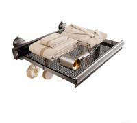 pour étagère Serviette Pliable Aluminium 44cm Sèche-Rapide (B White) | Aluminium spatial léger, pliable 5.5cm, sèche rapide, mesh nylon, crochets inclus