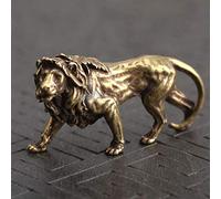 pour Figurines miniatures du Roi Lion en cuivre pur - Décoration de bureau vintage en laiton - Mini statue d'animal - Décoration d'intérieur - Cadeau de pendaison de crémaillère