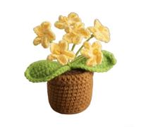 pour fleur Crochetée Jaune et Blanche pour Décoration Maison(Yellow) | avec soin, design unique, touche personnelle, taille compacte 6x12cm, pour idéal salon