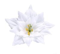 pour fleur de Noël Poinsettia 20cm Décoration Suspendue pour(White) | Matériau pour pe et paillettes, aspect réaliste, pétales pointus, fini brillant, résistant à l'usure
