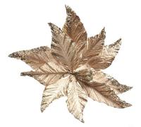 pour fleur Poinsettia Noël 25cm Décoration pour arbre pour scintillante(Brown)