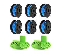 Pour Greenworks G24LT, bobine de fil de coupe bordure, 1,65 mm de diamètre, 4,9 m de long, pour tondeuse à gazon Greenworks 24V, modèles G24LT, G24LTK2, G24LT30M, G24LT30MK2 (6 bobines + 2 housses)