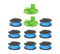 Pour Greenworks G24LT Bobine de fil de coupe bordure, 1,65 mm de diamètre 4,9 m de long pour tondeuse à gazon Greenworks 24V G24LT, G24LTK2, G24LT30M, G24LT30MK2 (8 bobines + 2 housses)