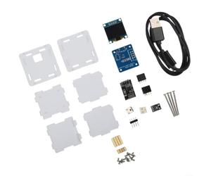 pour Kit Horloge Météo pour esp8266 pour oled DIY Soudure pour | Écran pour oled HD, interface USB, minuterie auto, boîtier acrylique, DIY électronique