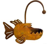 pour lanterne Poisson en Métal Rustique Décoration Jardin Extérieur pour sculpture Artistique Fer Résistant 17cm