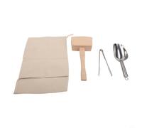 pour marteau de Menuisier en Bois Massif 350g - Maillet Rond pour Charpentier Frapper Ciseau pour sculpture Bois Artisanat 25x11cm(2pcs)