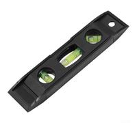 Pour mini niveau à bulle 15,2 cm horizontal vertical 45 pour (noir) | Trois flacons tubulaires inclus, contrôles de niveau à 45 degrés, tubes en acrylique clairs, construction robuste, précis