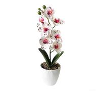 pour orchidée Synthétique Blanche et Violette 35cm pour déco | Teintes pour violet, plastique pour robuste, finition soignée, touche élégante, pour déco moderne(White Spot Purple)