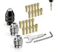 Pour outils électriques rotatifs – 15 mandrins de précision en laiton, de 0,8 mm à 3,2 mm