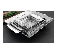 Pour panier à légumes en acier inoxydable, plateau de cuisson en maille | Panier carré en acier inoxydable pour grillades, plats d'appoint, plateau en maille pour barbecue, argenté