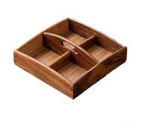 pour plateau Alimentaire en pour bois de Noyer Naturel - pour plateau Fast Food et Snacks avec pour surface Antidérapante - Dessert 26x26x8cm