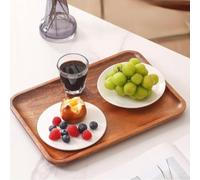 pour plateau de pour service en pour bois d'Ébène Rectangulaire avec Poignées pour Cuisine - Grand pour plateau Décoratif pour Thé et Apéritif 30x20cm(small)