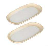 pour plateau de pour service Rustique 2 Finition pour bicolore(White) | Mélamine incassable, léger, pour idéal restaurant maison, finition pour bicolore rustique, 2 assorties