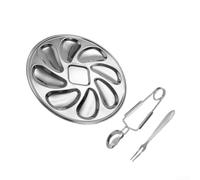 pour plateau Huîtres 26cm Avec Outils 3 pour plateau Huîtres | Lot de pour 3 , pour plateau plus fourchette et ouvre-huître, -en-un pour servir accessoires
