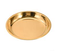 pour plateau Rond Acier Épais Style Coréen pour Service pour(28cm) | Base extra épaisse 2.7cm, stabilité accrue, finition dorée pour décoration de table