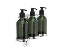 pour Pompe Rechargeable Vert pour Gel Douche Salle Bain pour | Acier inoxydable, fixation murale solide, design vert épuré, 320ml capacité, pour idéal cuisine(3 Bottles)
