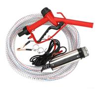 pour Pompe Submersible Gasoil 12V 24V 220V Acier pour Pompe(Silver 12V) | Acier inoxydable 51mm, tensions 12V 24V 220V, débit 30L/min, tuyau flexible 4M, transfert diesel