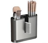 pour porte Ustensiles Mural Design pour industriel - Support Rangement Cuisine avec Crochets et Bac Anti-Goutte - pour idéal pour Spatules Fouets - Gris 16.3cm