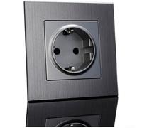 pour prise Électrique Brossée 16A Résistante Feu 600°C pour(Grey) | pour aluminium brossé élégant, obturateur sécurité enfant, norme EU 16A 250V, panneau 3mm pour robuste, design moderne