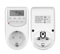 pour prise Minuterie Digitale 2300W 16 Programmes Écran LCD(2 pcs) | 16 programmes quotidiens, précision minute, écran LCD clair, mémoire pour sauvegarde, pour idéal café lumières
