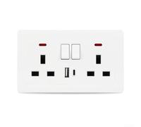 pour prise Murale 2 Gangs Matériau PC Ignifuge pour prise | Charge pour pd 35W, ports USB-C et A, rapide pour iPhone et pour android, pour idéal quotidien