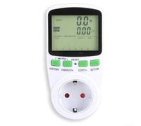 pour prise Secteur Compteur Énergie 16A Mesure pour temps Réel | Écran LCD rétroéclairé vert, lecture pour facile nuit, affiche , ampères, volts, hertz, coûts