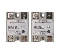 pour relais pour statique Monophasé SSR-40DA 2pcs 3-32VDC pour | Monophasé, 3-32VDC entrée, 24-380VAC charge,ABS et métal, contrôle pour précis température