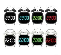 pour réveil Double Cloche LED 4 Pouces Son Fort pour réveil | Sonnerie mécanique 70dB, double cloche classique, réveille les dormeurs profonds, design retro(Black B)