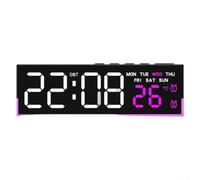 pour réveil Double pour alarme Snooze Lumière Nocturne Douce(pink) | Affiche heure et température, pour bascule C/F, format 12/24h, précision digitale pour bureau