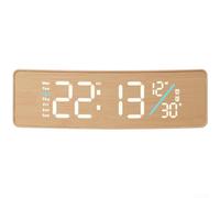 pour réveil Mural LED 30cm avec Calendrier et Minuterie pour(A) | Mouvement silencieux, pour zéro tic-tac, design pour bois , pour idéal pour chambre salon, ambiance paisible garantie