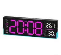 pour réveil Murale LED 32cm Minuterie Compte à Rebours 99min(C) | Mouvement silencieux, pour zéro tic-tac, lumière RGB adjustable, ambiance personnalisée, pour idéal chambre