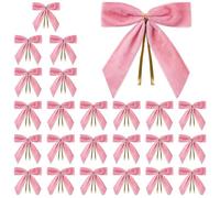 pour sapin de Noël - Lot de 24 petits nœuds de velours Bordeaux | Guirlandes, coffrets cadeaux | pour mariages, fêtes, artisanat, collations, sacs de bonbons, décorations INT