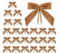 pour sapin de Noël - Lot de 24 petits nœuds de velours Bordeaux | Guirlandes, coffrets cadeaux | pour mariages, fêtes, artisanat, collations, sacs de bonbons, décorations INT