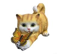 pour sculpture Chat Extérieur Résine Synthétique Jaune pour | Résine synthétique , résiste à la pluie et au pour soleil, couleur jaune vif longue durée