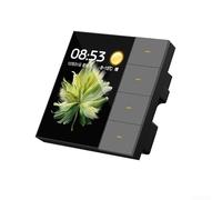 Pour Tuya pour Zigbee 3,5 pouces Interrupteur mural intelligent écran tactile 4 groupes 8 voies Contrôle Scène Rideau Lumière Variateur Offline Travail pour Alexa Google Home Noir (Blanc)