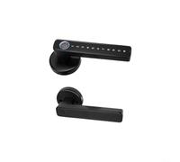 Pour Tuya Smart Home Poignée de porte à empreintes digitales Serrure Télécommande APP Contrôle Entrée Mot de passe Carte IC dmin Gestion LED Statut Aluminium Noir 17 x 7 x 6 cm