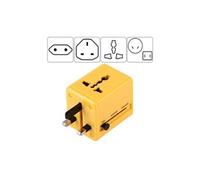 Pour us, uk, au, eu jaune adaptateur universel de prises de voyage avec et double ports usb chargeur