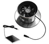 Pour ventilateur de toit à conduit solaire, ventilateur d'échappement avec | Avec capuchon de cheminée en acier inoxydable, ventilateur de ventilation domestique résistant à la rouille avec 8 W/12 W