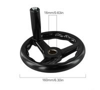 pour volant machine-outil pour robuste pour industriel pour(16x160mm) | révolutive, design 3 rayons, ajustement fluide, pour idéal fraisage, montage standard