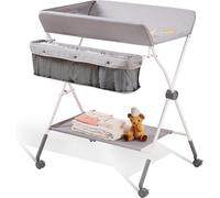 Poussette pliable grise, maniable, légère, plate, peu encombrante, stable, avec harnais de sécurité, capacité de charge de 15 kg