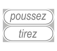 Poussez Tirez - 2 Stickers De 15x4.8cm - Sticker/Autocollant
